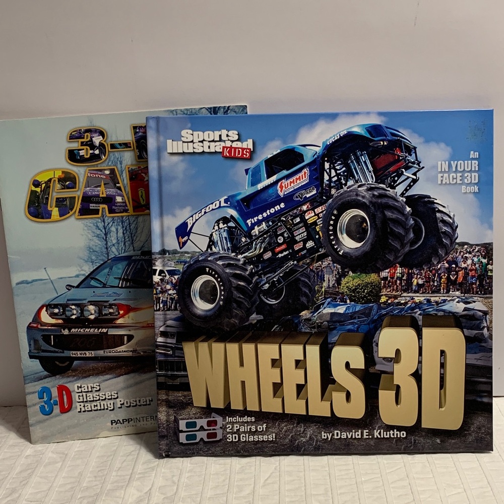 Wheels 3D by Sports Illustrated Hardcover Book & 3D Cars Kid’s Poster Book
